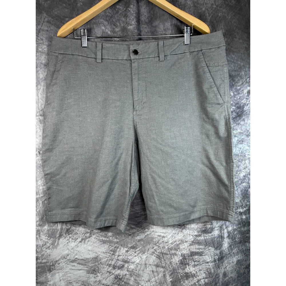 Lululemon Commission Short Mens 36 Grey Heathered Cotton Blend 9 Inch LM7LM7S